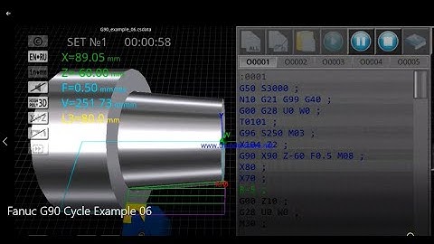 Fanuc G90 Cycle Example 06 |CNC PROGRAMME | CNC SIMULATION | Fanuc |