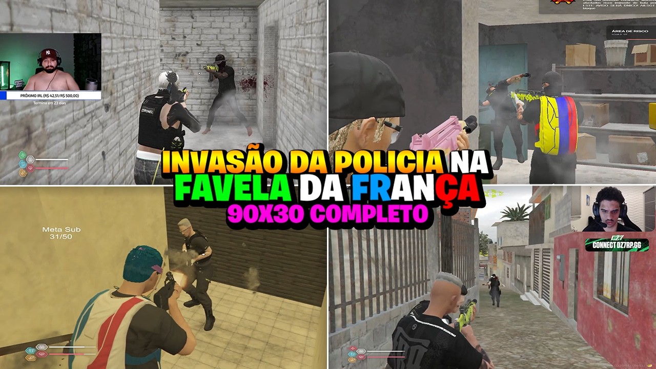 INVASÃO DA POLICIA NA FAVELA DA FRANÇA! 90X30 COMPLETO + VISÃO DE TODOS 😱