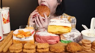 ASMR MUKBANG FULL MENU Burger King, CheeseBurger & Snacks