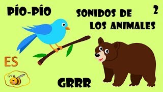 Sonidos de animales para niños de 1 a 5 años. Palabras onomatopeyas para bebés en español