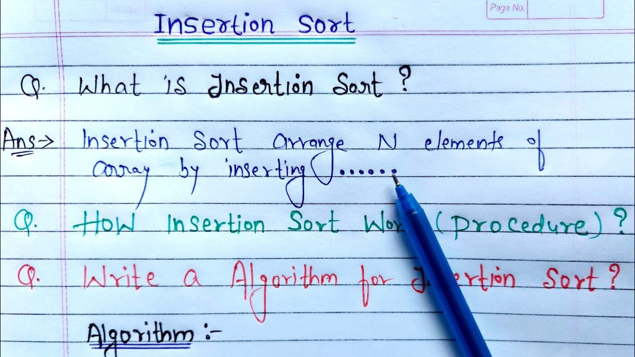 Insertion sort in Data Structure Insertion sort