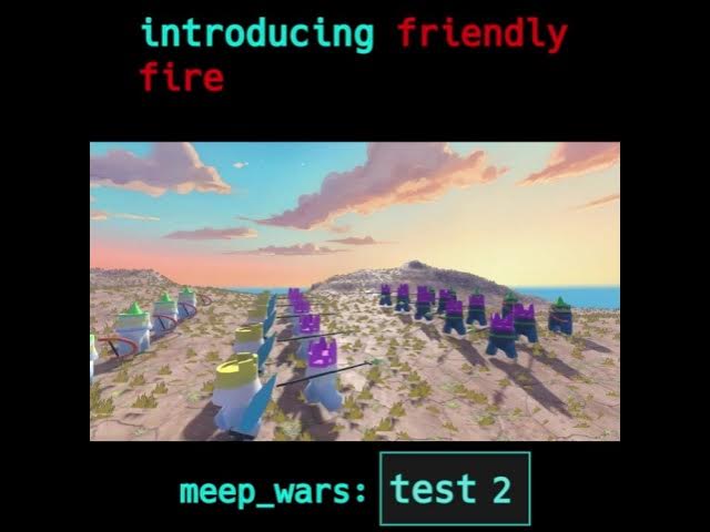 #meepwars test-2: enabled friendly fire and the archers are loving it | #gaming #simulation #rts