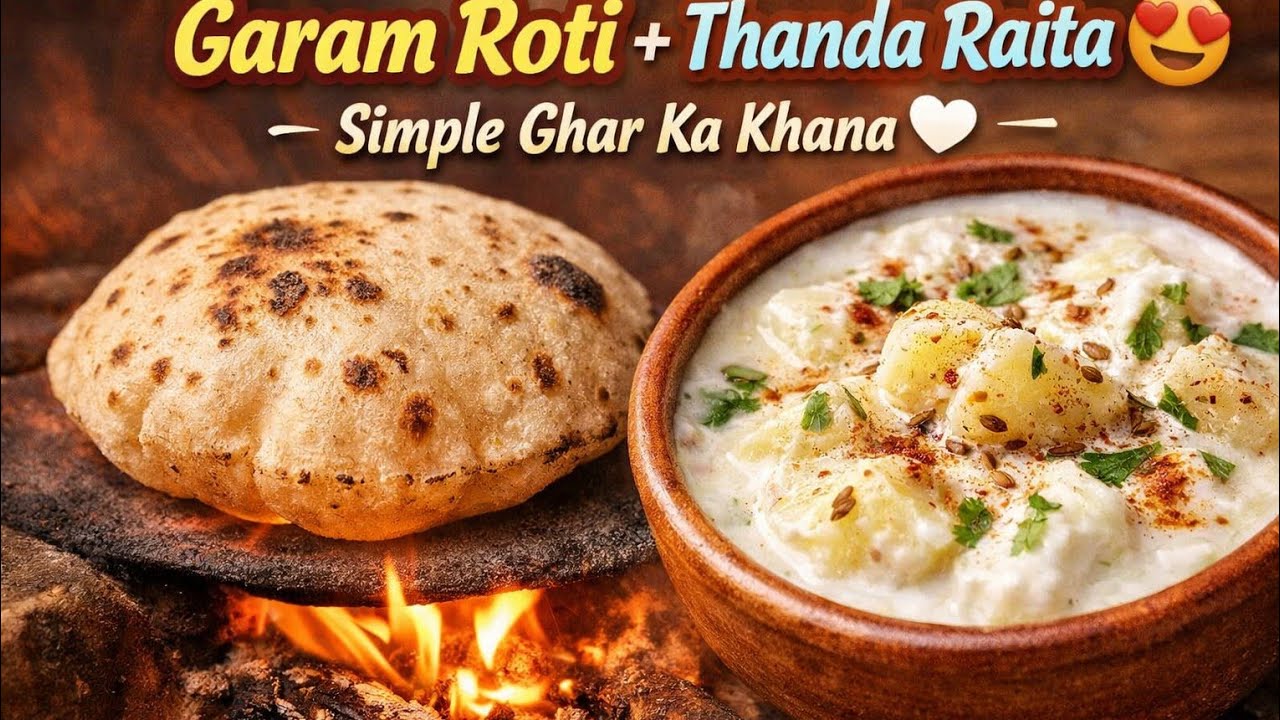 Simple Ghar Ka Khana | Aloo ka Raita + Chulhe ki Roti | Desi Comfort Meal day 5