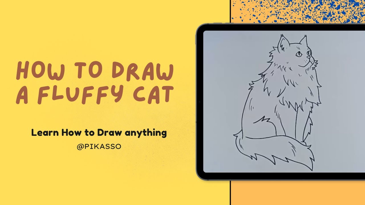 How to Draw a Fluffy Cat Easy - YouTube