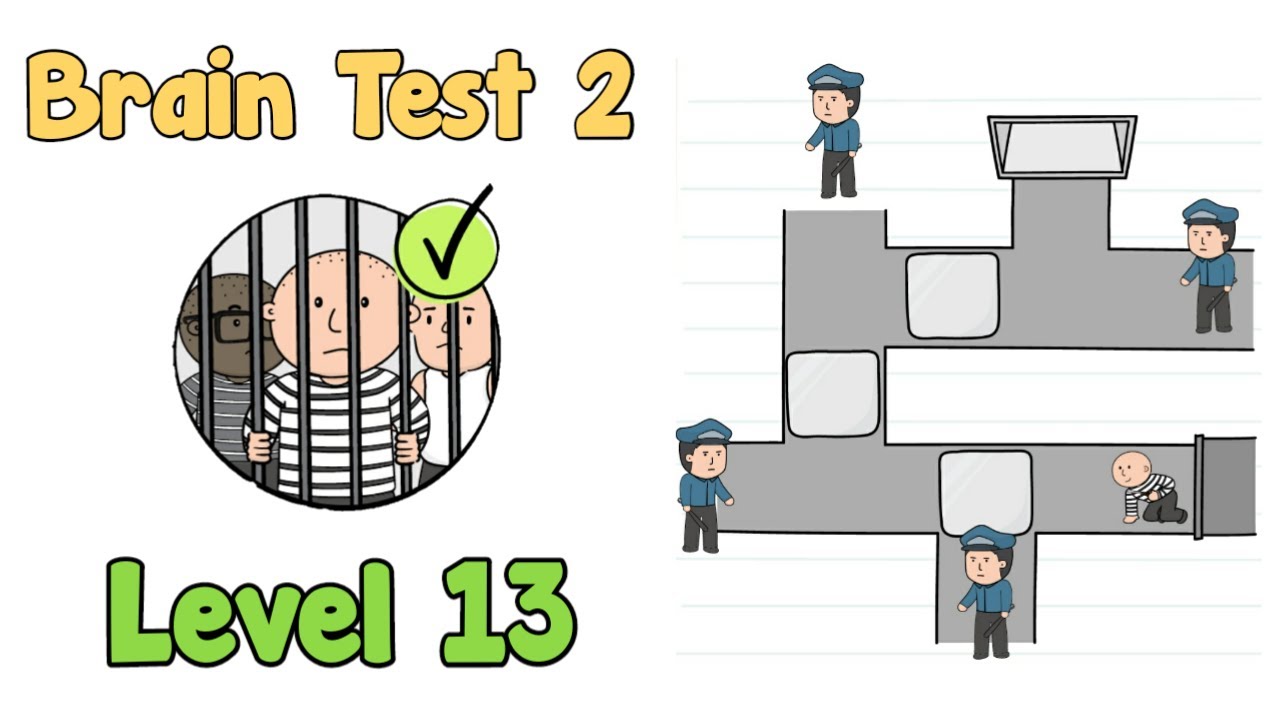 Brain test 2 14. Brain Test 2 уровень 13. Тюрьма из бумаги. Брайан тест 2 уровень 13 побег из тюрьмы. Brain Test 2 побег из тюрьмы.