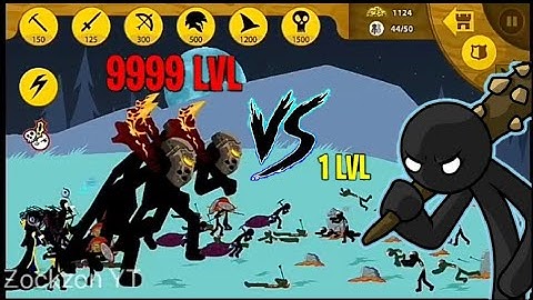 Stick War Legacy : Night  Endless Deads 1 - 5 giant 999 LVL vs Zombies 1 LVL