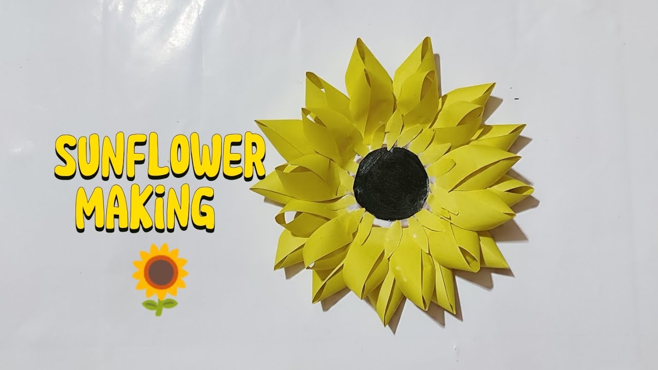 Sun Flower Making Paper Craft | Easy Paper Sunflower Making | Paper ...