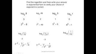 Logarithim and Exponential Form