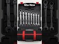 Flex-Head Ratcheting Combination Wrench SAE 1/4''-13/16'' Premium 72-Teeth Gear #shopnow