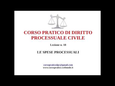 18. LE SPESE PROCESSUALI