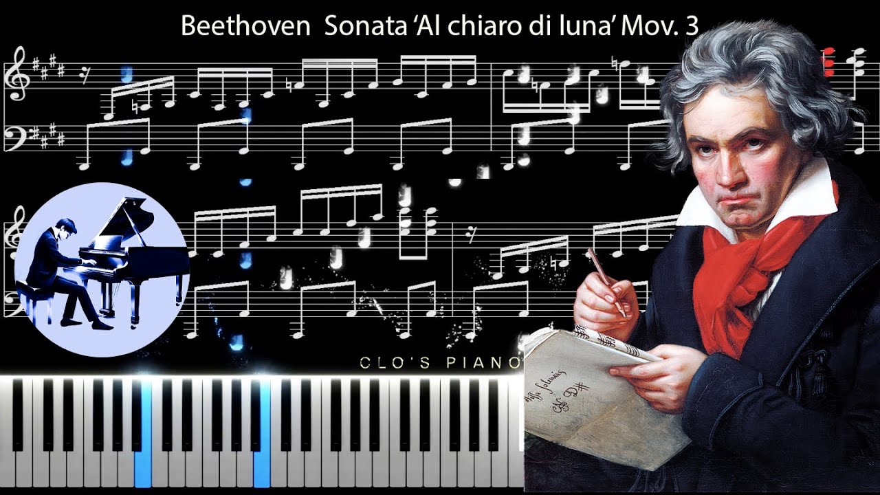 Beethoven 𝄞 Sonata Al chiaro di luna 𝄞 Mov. 3 - YouTube