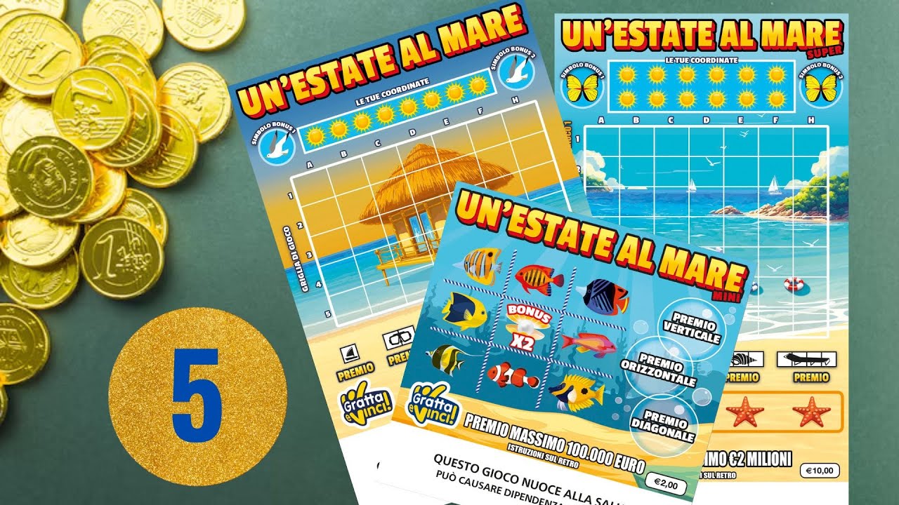 Gratta e Vinci con Un'Estate al Mare da 5 PACCO INTERO 5 su 6