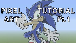 Minecraft Pixel Art Tutorial - Sonic The Hedgehog Part 1