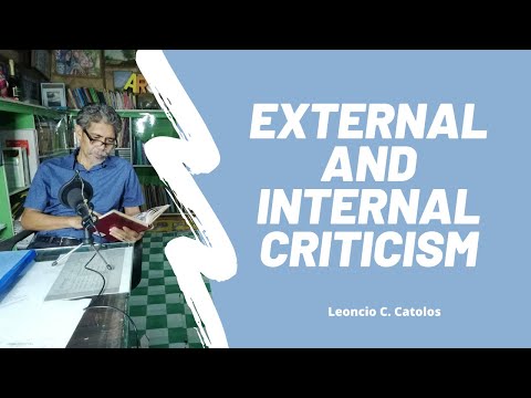 External and Internal Criticism
