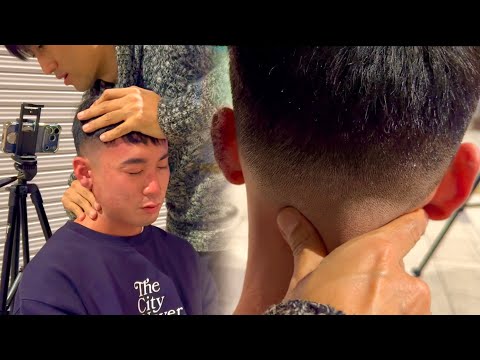 ASMR バイトで肩こりと頭痛が…頑張ってる男性に肩もみマッサージ！