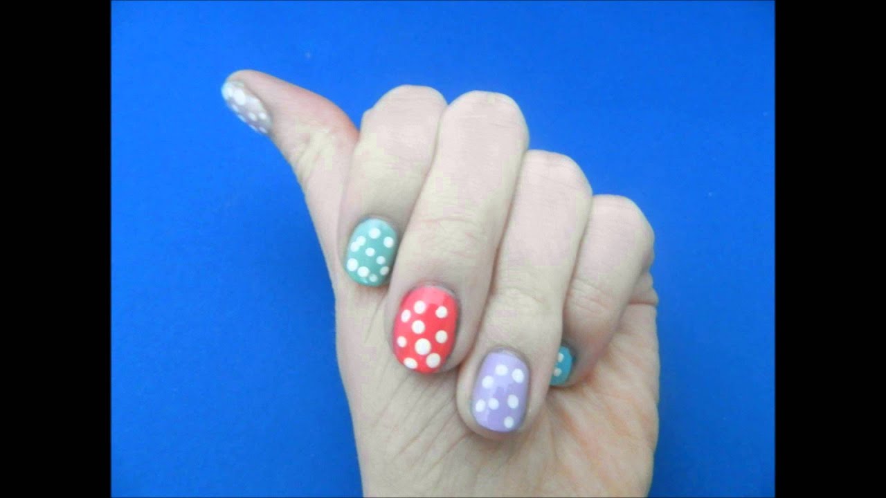 2. Tutorial Nail Art Polkadot - wide 1