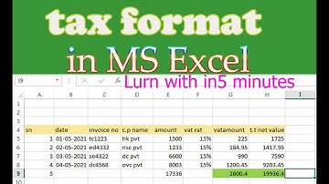 How to make tax format in MS Excel make value added كيفية عمل تنسيق ضريبي في MS Excel
