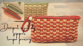 Dompet rajut dengan resleting tanpa inner atau puring||crochet pouch zipper