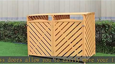 Hanover Outdoor 4.9 ft. x 4 ft. Wooden Trash Bin and Recyclables Storage Shed