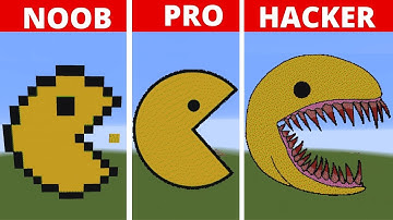Pixel Art NOOB VS PRO VS HACKER Pacman in Minecraft