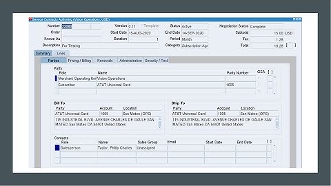Oracle Service Contract : Service Contract Subscription Complete Flow and Inventory setup