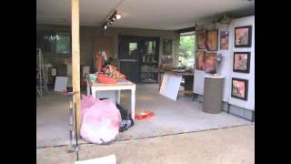 Setting up an art booth for Hidden in the Hills tour