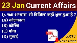 Next Dose #317 | 23 January 2019 Current Affairs | Daily Current Affairs | Current Affairs In Hindi