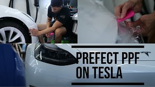 How To Install Clear Bra On a Tesla Model 3 | STEK DYNOshield by 48 Detailing Co. 1,107 views 1 year ago 3 minutes, 44 seconds