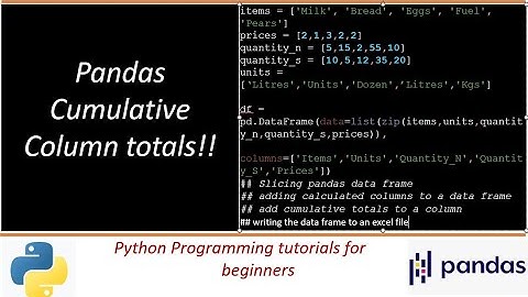 pandas cumulative column total I Performing arithmetic operations on pandas columns