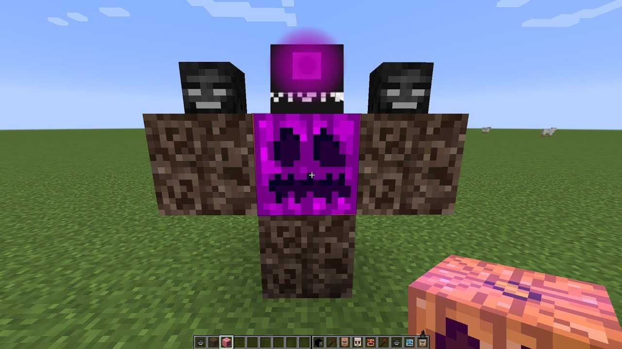 what if you create a WITHER STORM GOLEM in MINECRAFT - YouTube