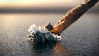 Meteorite Fall Into The Ocean- Stock Footage  High 1080p HD
