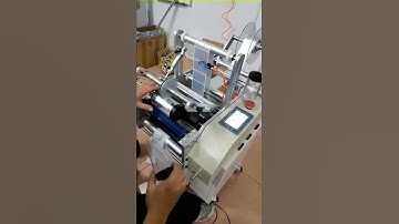Semi auto two label round bottle wrapping machine