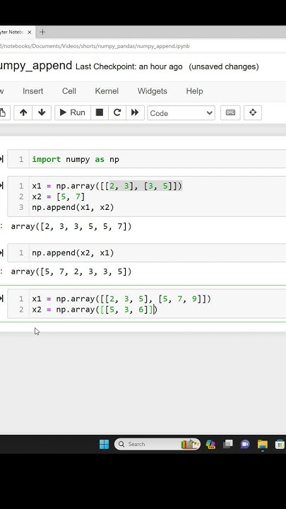 Append to Numpy Array - np.append() #numpy #python #datascience - YouTube image.