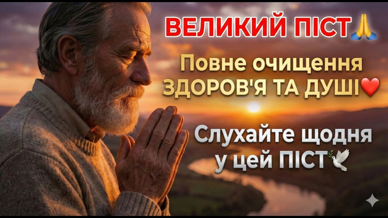 ВЕЛИКИЙ ПІСТ🙏 Сильна МОЛИТВА🕯 Повне очищення ЗДОРОВ'Я ТА ДУШІ❤️ Слухайте щодня у  цей ПІСТ🕊
