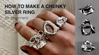 how to make a chunky silver ring | using silver scraps | for beginners screenshot 2