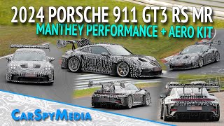 2024 Porsche 911 GT3 RS MR Manthey Performance Package Caught Testing At Nürburgring With Aero-Kit