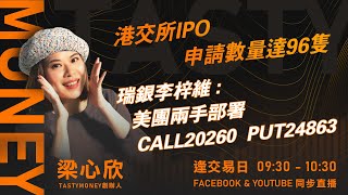 港交所IPO申請數量達96隻 瑞銀李梓維 : 美團兩手部署 CALL20260  PUT24863｜小炒王 梁心欣 ｜ Tasty Money 2024-05-07