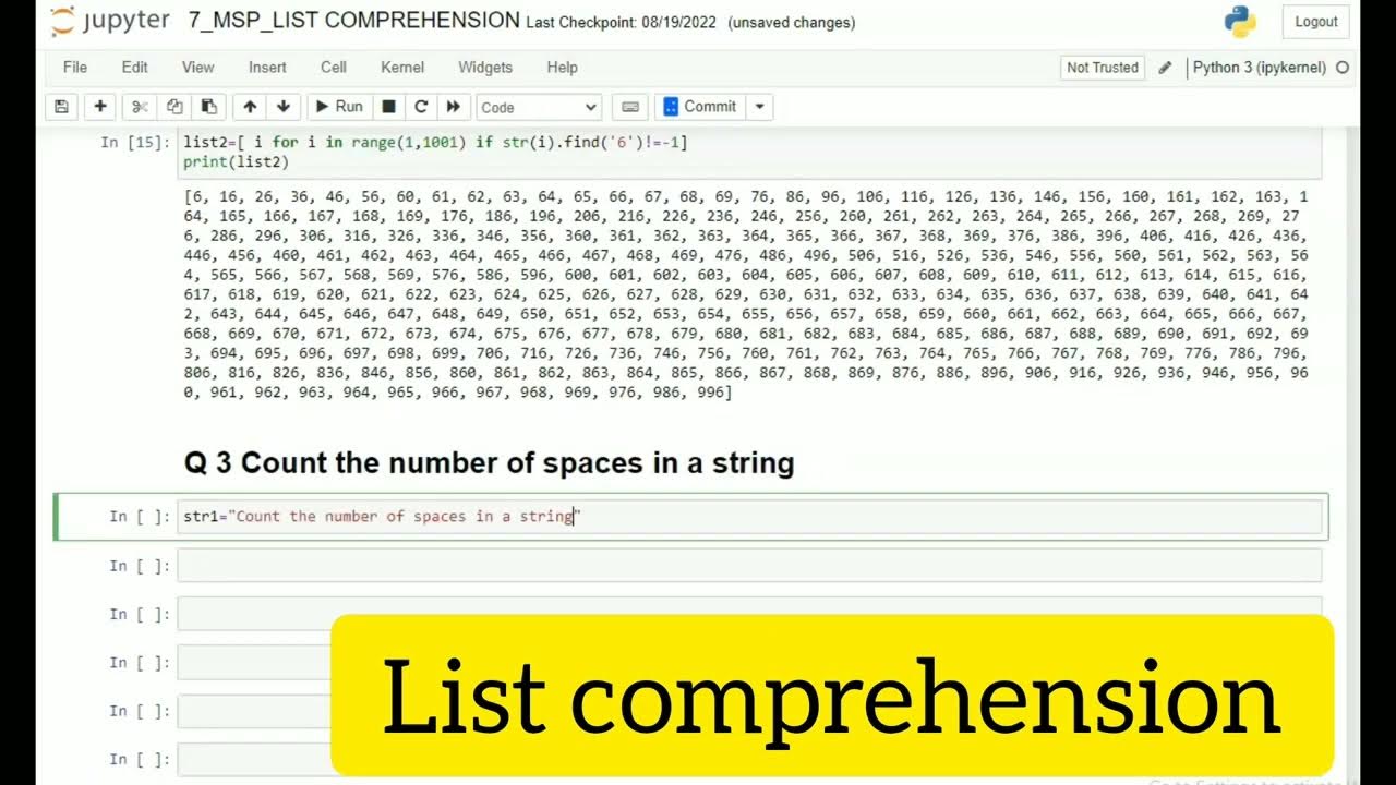 list comprehension example #python - YouTube