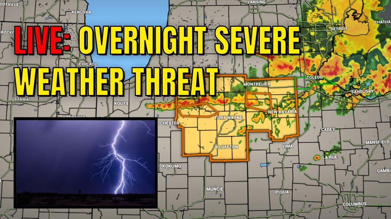 LIVE: OVERNIGHT SEVERE WEATHER threat across the Great Lakes and Plains ...