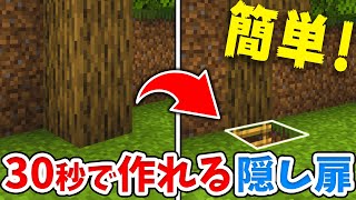 【マイクラ】超簡単！絶対ばれない地下へつながる隠しドアの作り方！【統合版(BE)】