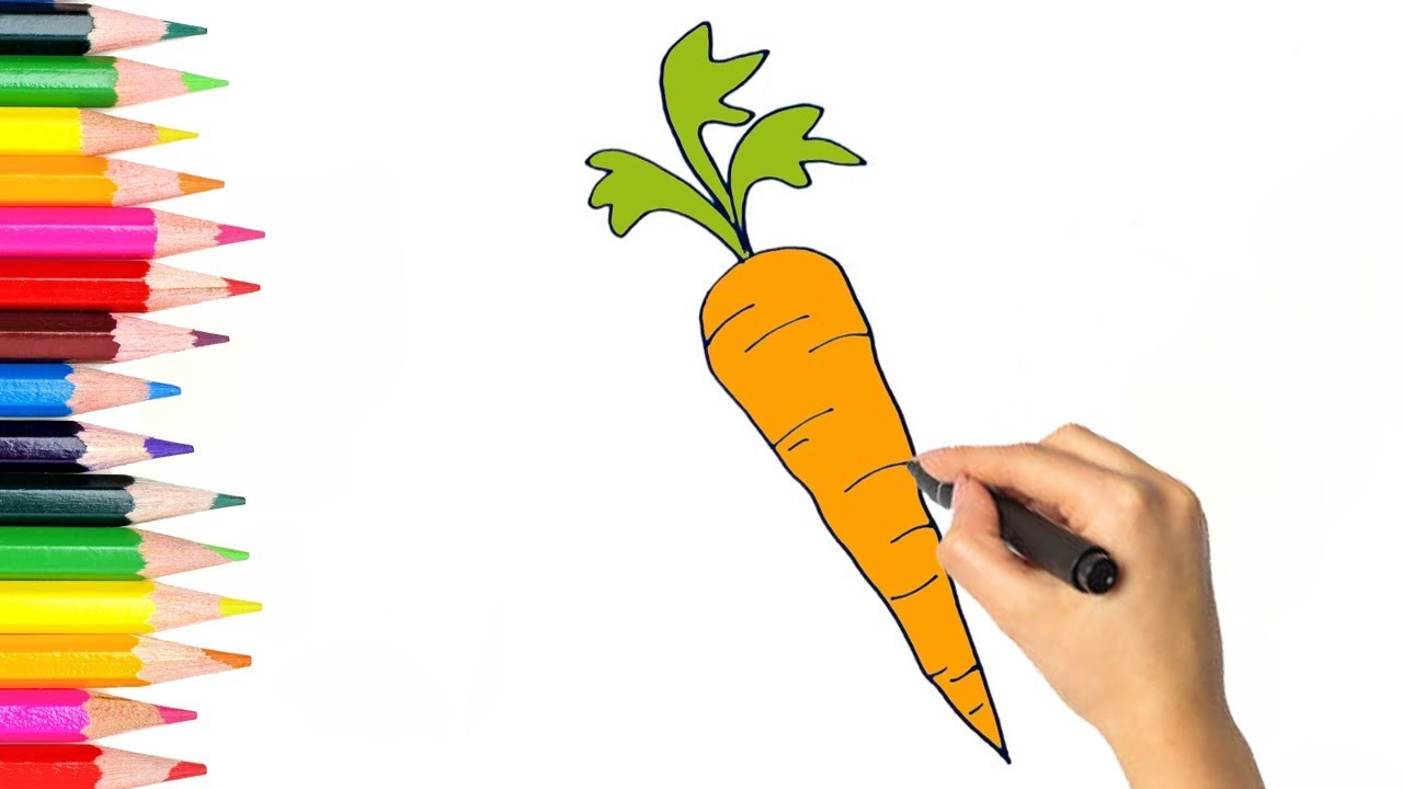 How To Draw A Carrot Step By Step Easy l Carrot Easy Drawing For ...