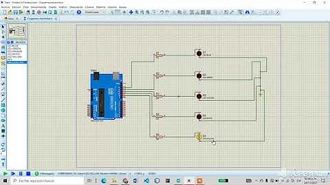 Encender 5 LED - Arduino y Proteus
