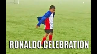 Funny Ronaldo Suuu Siii Celebration Imitation By Young Fan