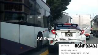 5oct2026 geylang road #SNF9243J toyota chr changing lane without due care and hit sbs bus
