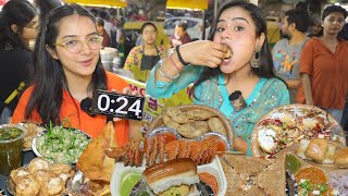 30 Seconds Street Food Challenge | Golgappa, Momos, Samosa, Vada Pav, Dahi Golgappa, Sandwich, Etc..