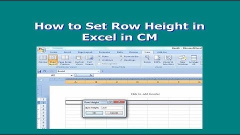 How to Set Row Height in Excel in CM