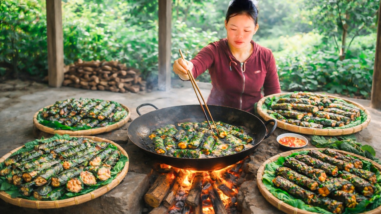 Cooking High Quality Traditional Grilled Beef Wrapped in Betel Leaves for Sell in Market