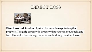 Direct & Indirect Losses