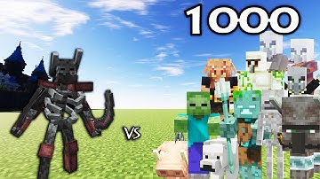 Mutant Wither Skeleton Vs 1000 Minecraft Mobs
