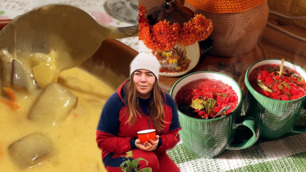 Домашний уют и грибная осень 🍓 Сбор малины, ароматный чай и грибная юшка из подберёзовиков